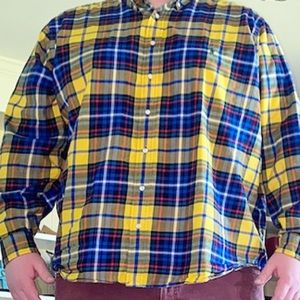 Men’s 3XB Polo Ralph Lauren Plaid Multi-Color Button Down Cotton Soft Feel